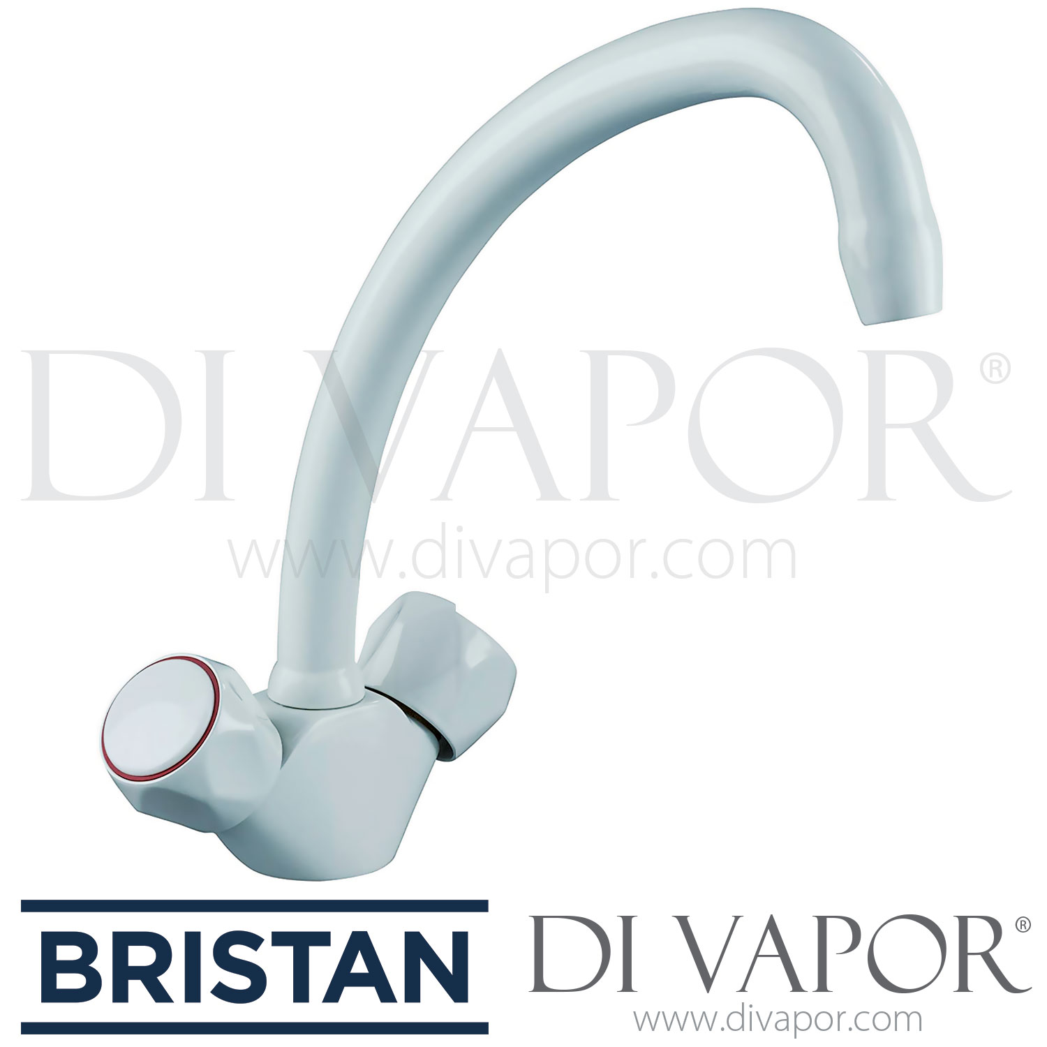 Bristan VAC BSNK WHT Club Budget Monobloc Sink Mixer White Kitchen